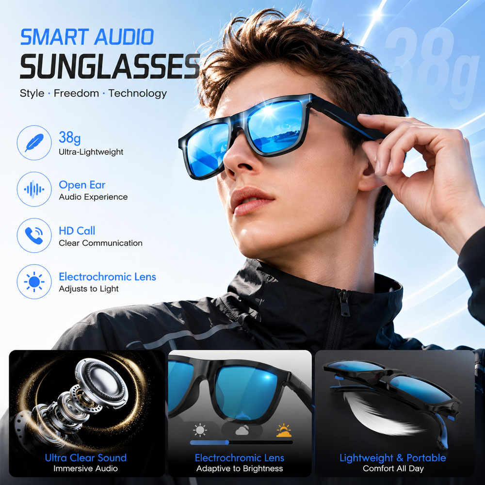 New AI Smart Audio Glasses 38g - Audio Music Ai reseña y precio