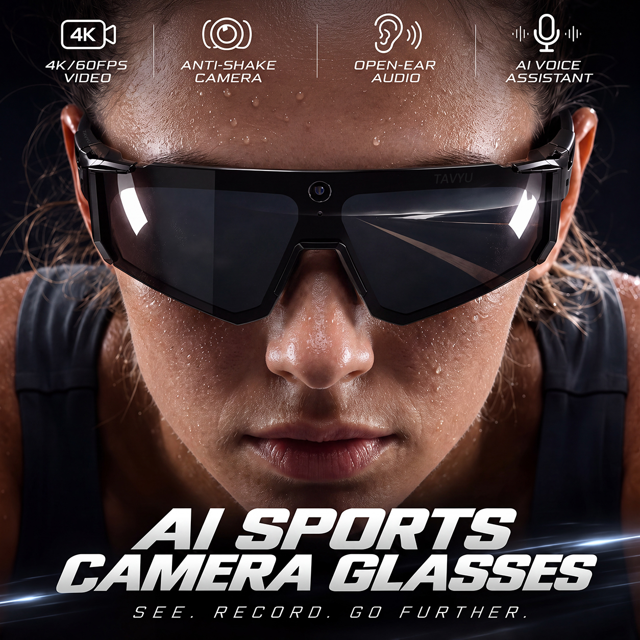 AI Sport Smart Glasses with Ca - Audio Music Ai reseña y precio