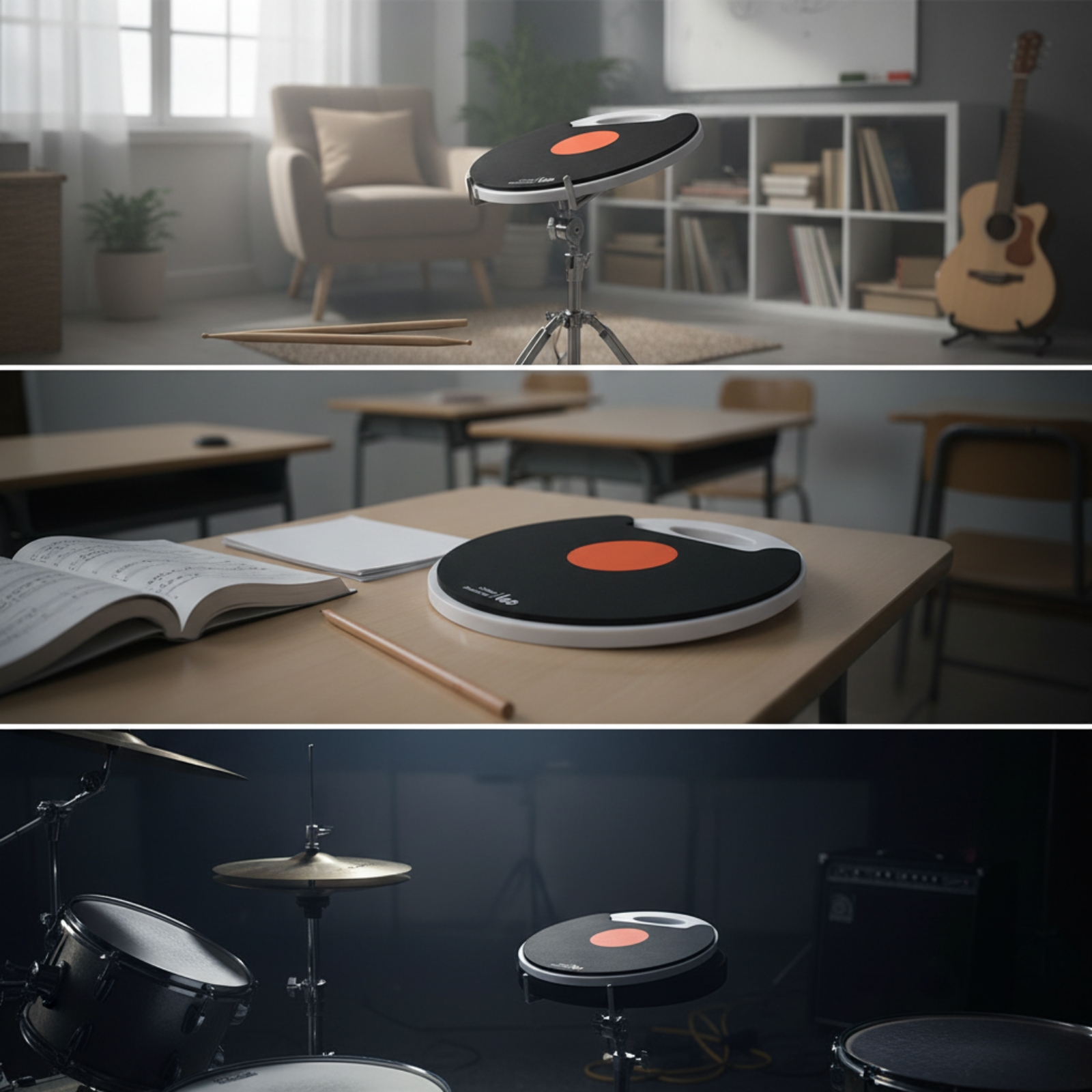 Portable Drum Pad with Carry H - Drum Practice Pad reseña y precio