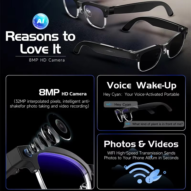 Smart Camera Glasses Photo and - Audio Music Ai reseña y precio