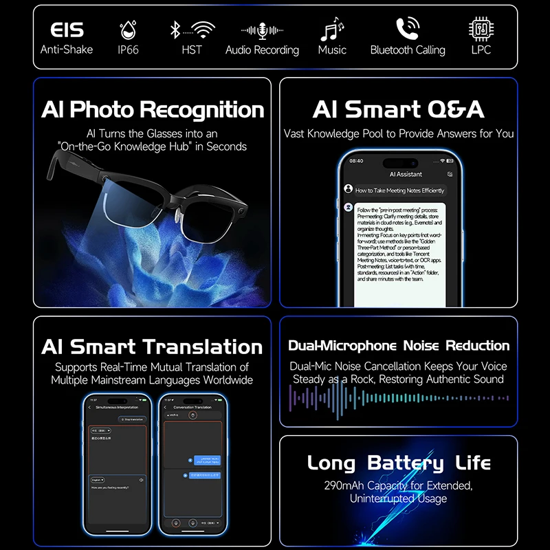 Smart Camera Glasses Photo and - Audio Music Ai reseña y precio