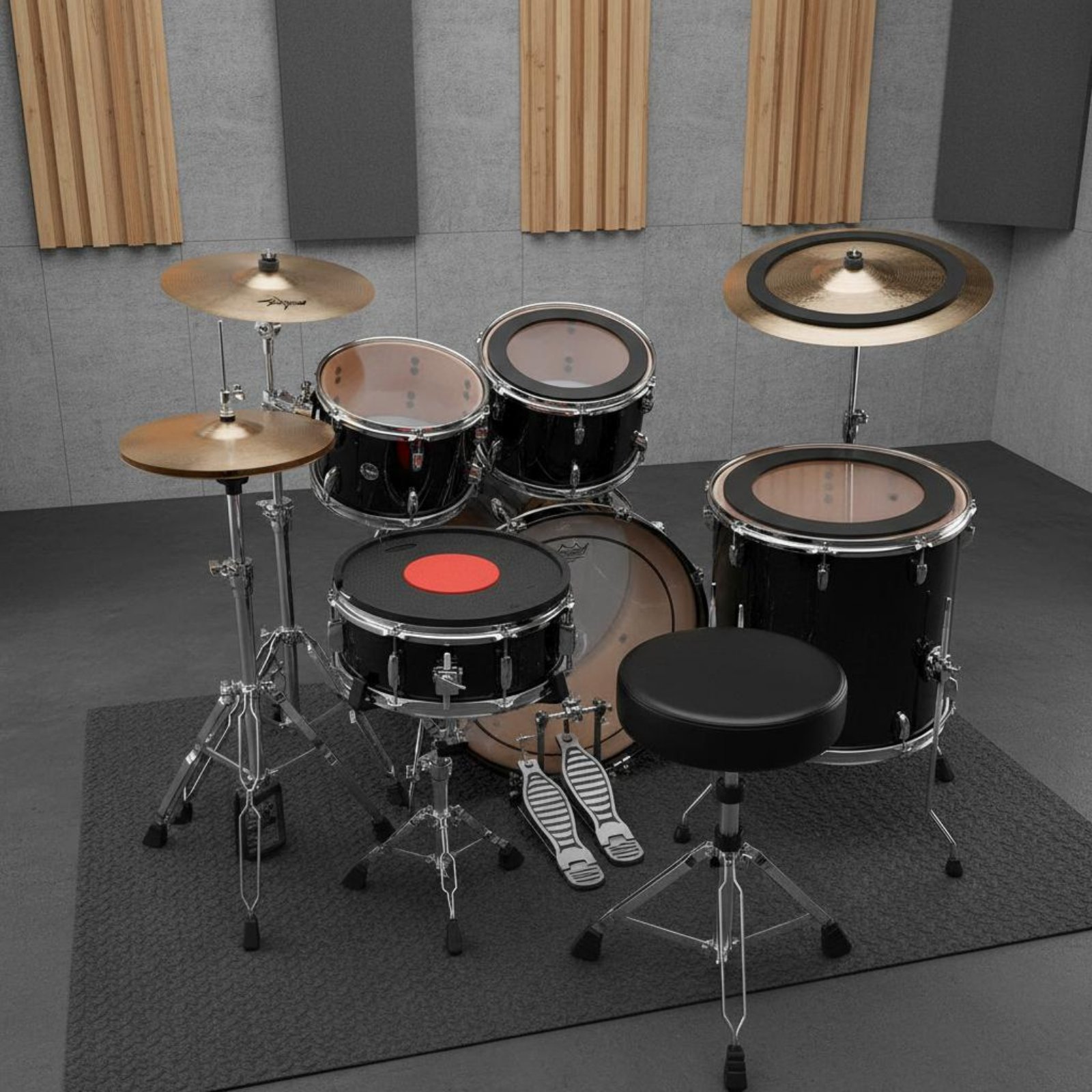 Rubber Drum and Cymbal Mutes N - Drum Practice Pad reseña y precio